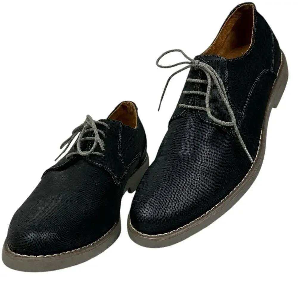 Steve Madden Trill Black Leather Textured Oxford Men's Size 12